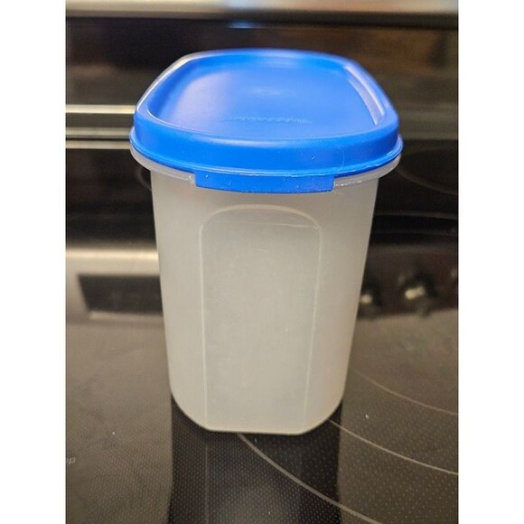 Vintage Tupperware Oval Modular Mates 4.5" 1612-1 With Blue Lid - Picture 3 of 8